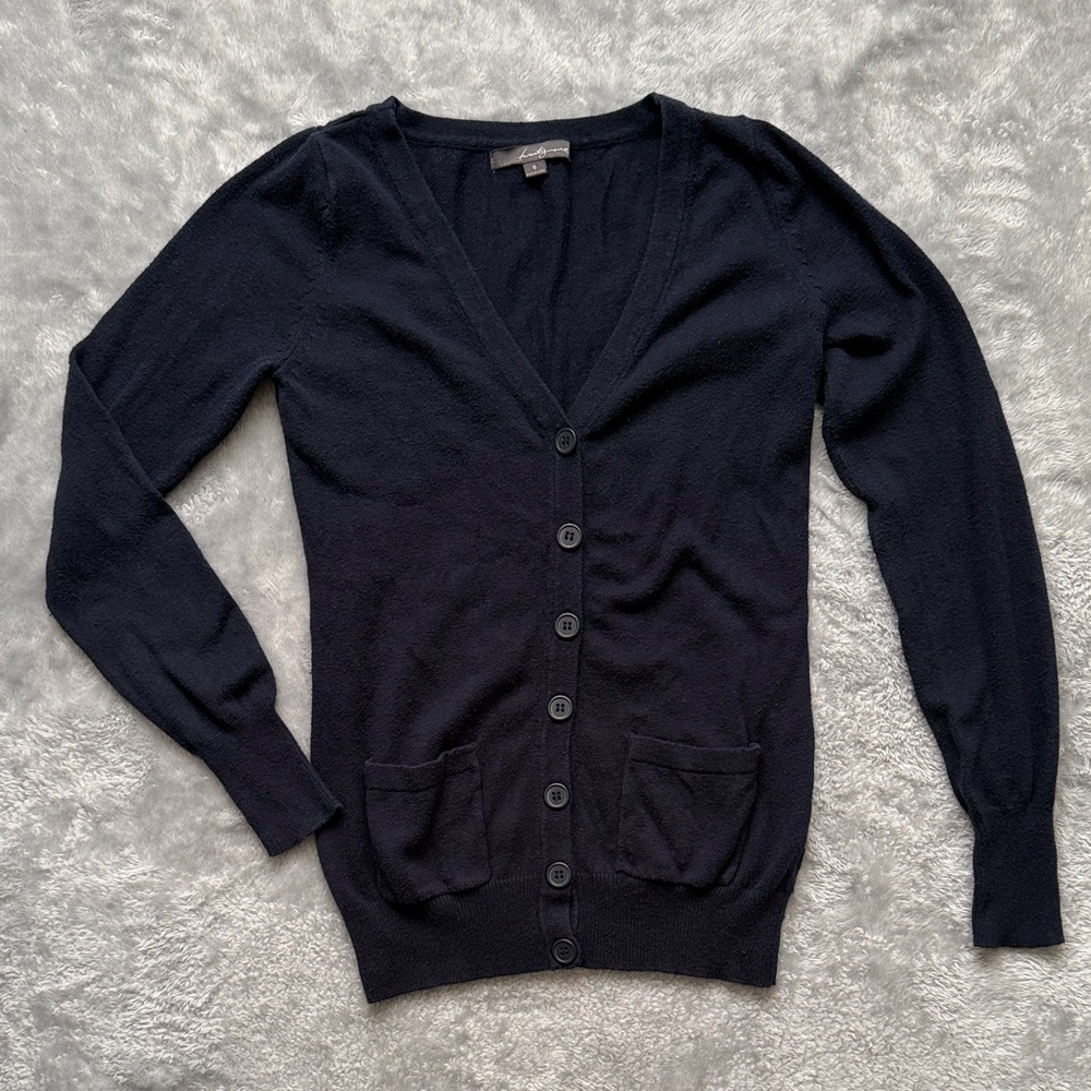 Forever 21 Navy Blue Button Down V Neck Cardigan